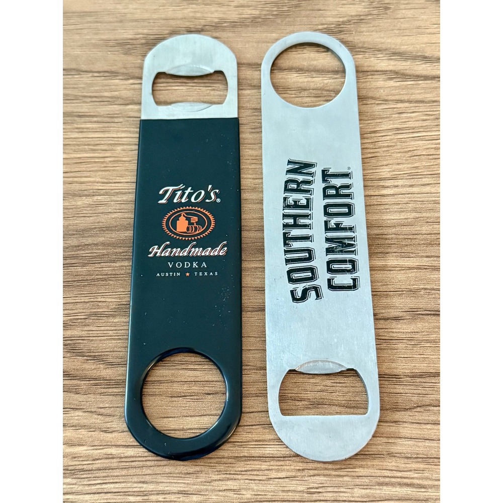 Titos Handmade Vodka Southern Comfort Bottle Openers Lot 2 Bar Blade Promo 7"
